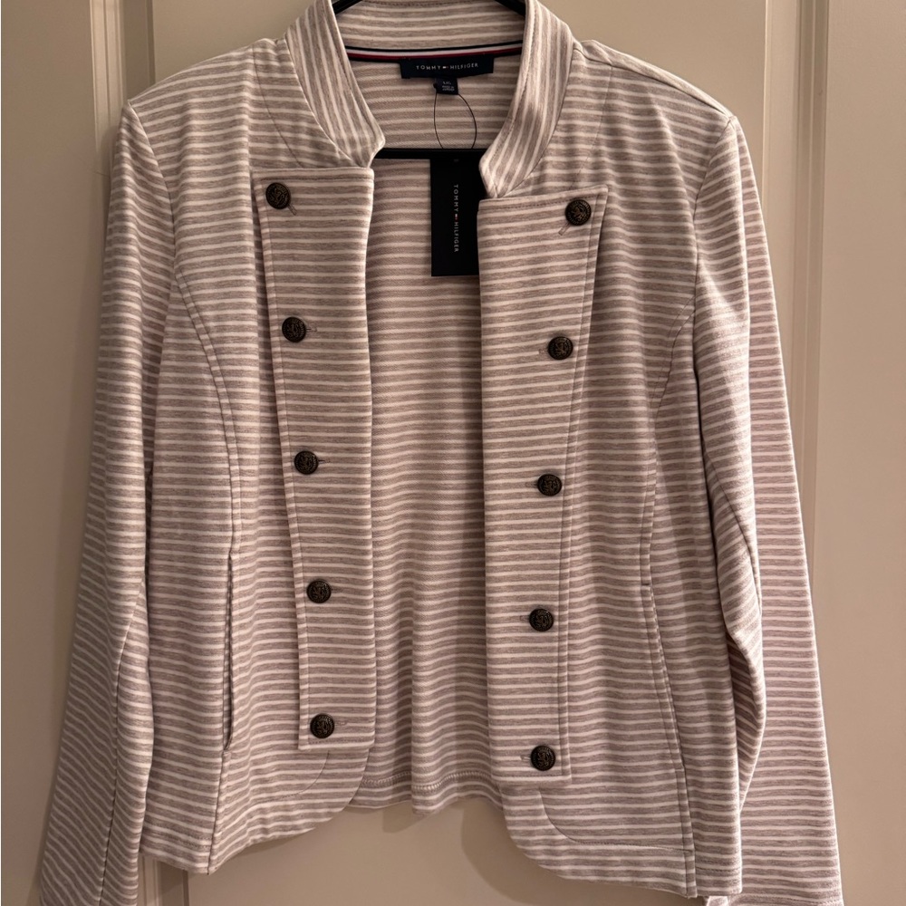 Tommy Hilfiger Women's Striped Gray Blazer